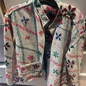 Floral Embroidered Women's Bomber Jacket
